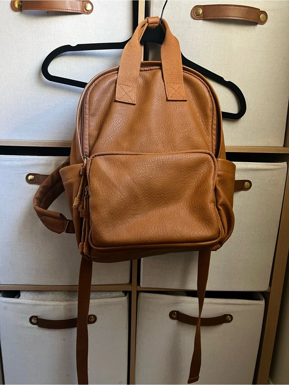 Universal Thread Cognac Brown Faux Leather Backpack